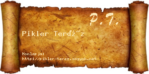 Pikler Teréz névjegykártya