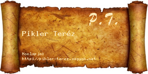 Pikler Teréz névjegykártya